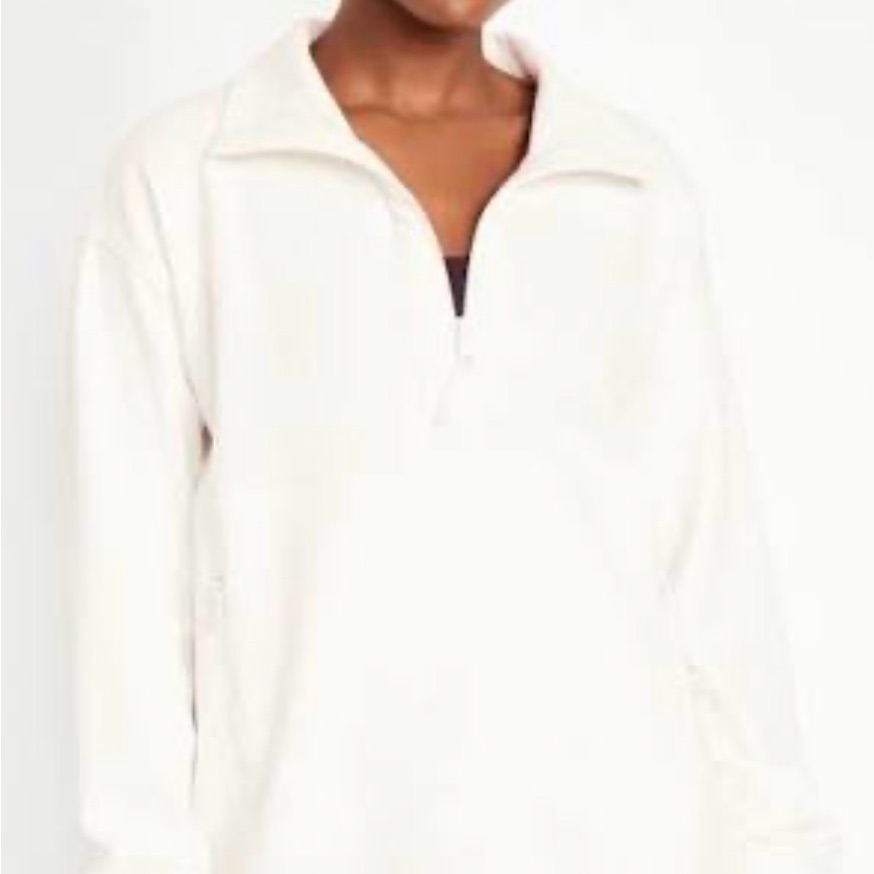 Old Navy Cream Quarter-Zip Fleece Pullover